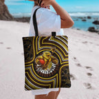 Hawthorn Hawks Tote Bag Indigenous Monochrome Dot Art Mascot Style