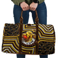 Hawthorn Hawks Travel Bag Indigenous Monochrome Dot Art Mascot Style