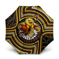 Hawthorn Hawks Umbrella Indigenous Monochrome Dot Art Mascot Style