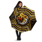 Hawthorn Hawks Umbrella Indigenous Monochrome Dot Art Mascot Style