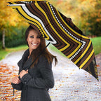 Hawthorn Hawks Umbrella Indigenous Monochrome Dot Art Mascot Style