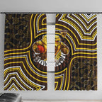 Hawthorn Hawks Window Curtain Indigenous Monochrome Dot Art Mascot Style