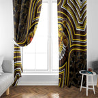 Hawthorn Hawks Window Curtain Indigenous Monochrome Dot Art Mascot Style