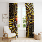 Hawthorn Hawks Window Curtain Indigenous Monochrome Dot Art Mascot Style