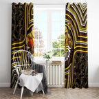 Hawthorn Hawks Window Curtain Indigenous Monochrome Dot Art Mascot Style