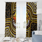 Hawthorn Hawks Window Curtain Indigenous Monochrome Dot Art Mascot Style