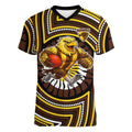Hawthorn Hawks Women V-Neck T-Shirt Indigenous Monochrome Dot Art Mascot Style