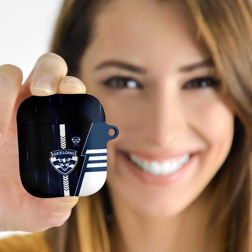 Geelong Cats AirPods Case Modern Geometric Sports Graphic Style