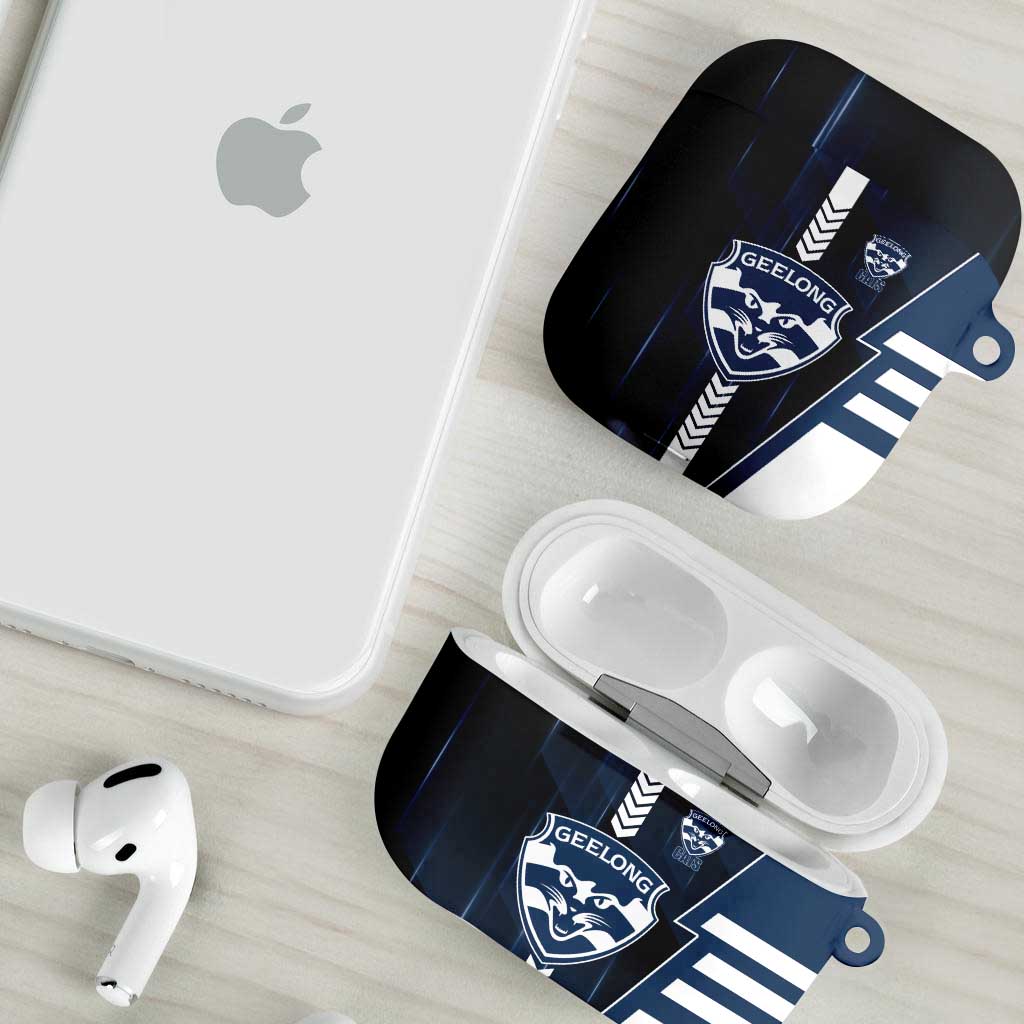 Geelong Cats AirPods Case Modern Geometric Sports Graphic Style
