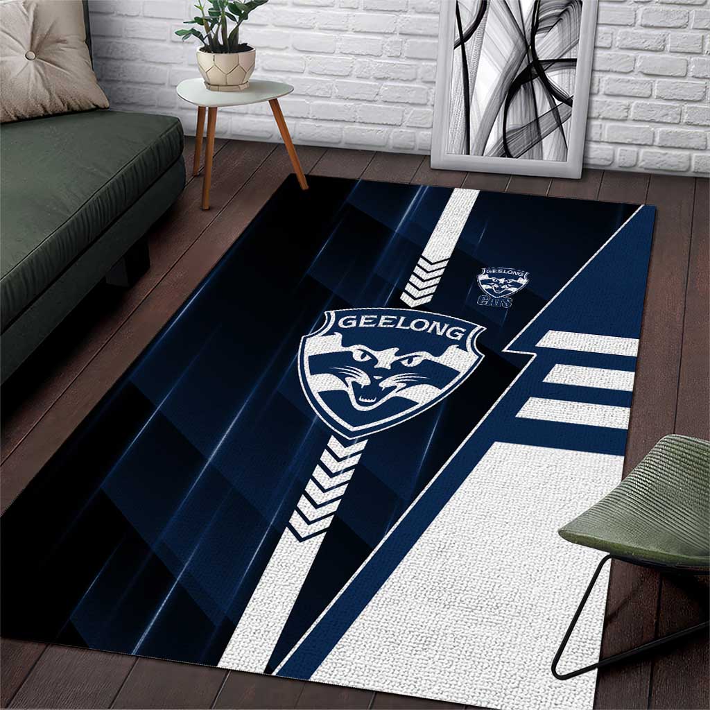 Geelong Cats Area Rug Modern Geometric Sports Graphic Style