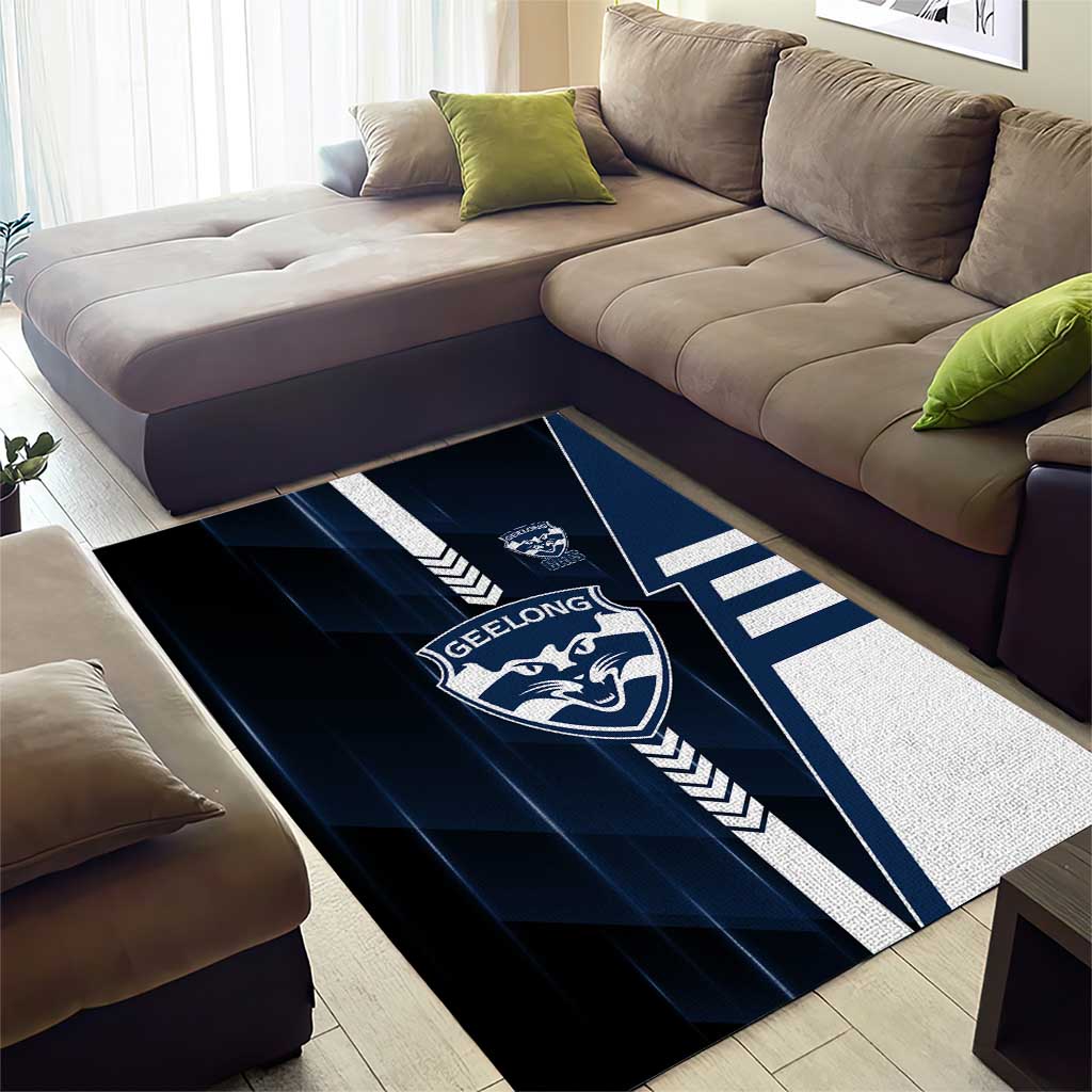 Geelong Cats Area Rug Modern Geometric Sports Graphic Style