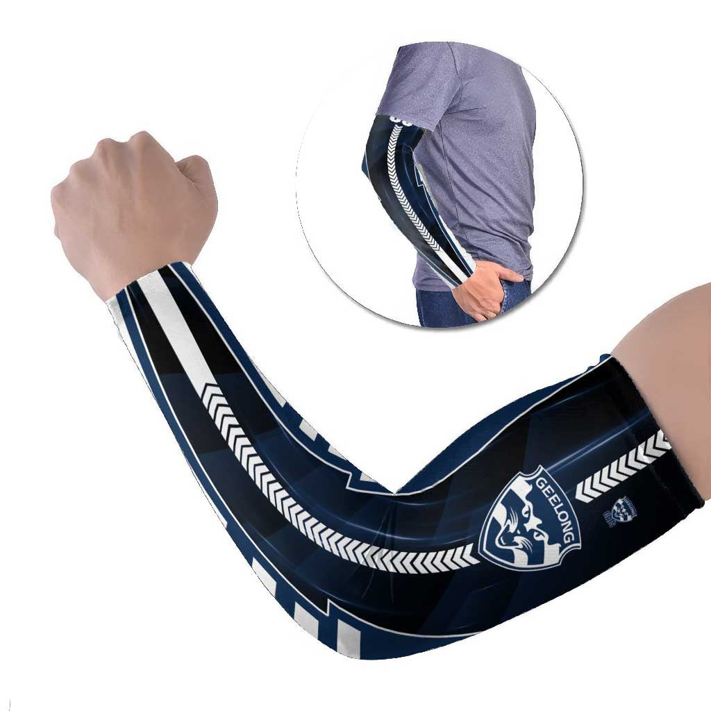 Personalized Geelong Cats Arm Sleeves Modern Geometric Sports Graphic Style