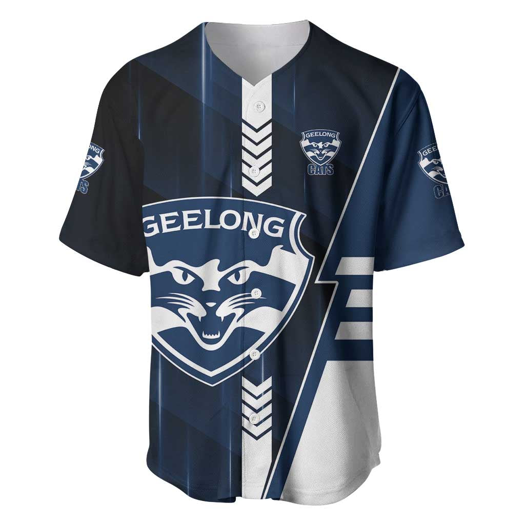 Personalized Geelong Cats Baseball Jersey Modern Geometric Sports Graphic Style