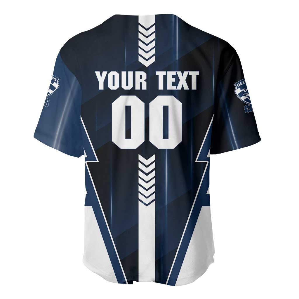 Personalized Geelong Cats Baseball Jersey Modern Geometric Sports Graphic Style