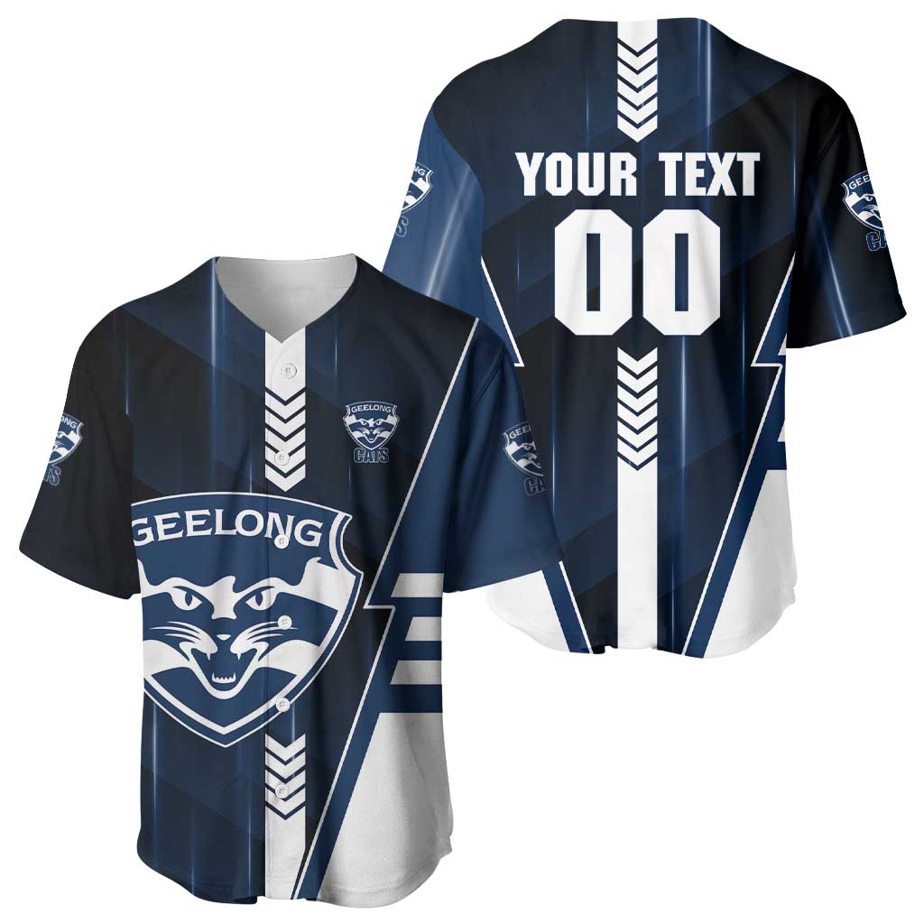 Personalized Geelong Cats Baseball Jersey Modern Geometric Sports Graphic Style