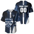Personalized Geelong Cats Baseball Jersey Modern Geometric Sports Graphic Style