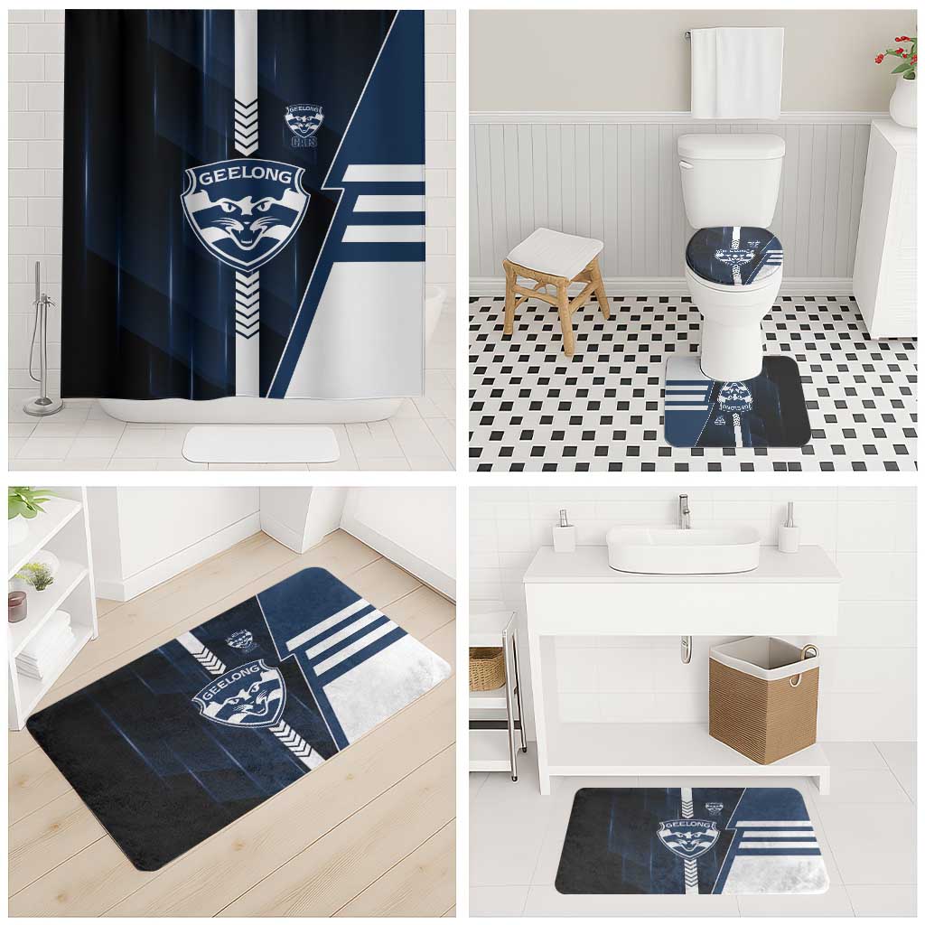 Geelong Cats Bathroom Set Modern Geometric Sports Graphic Style