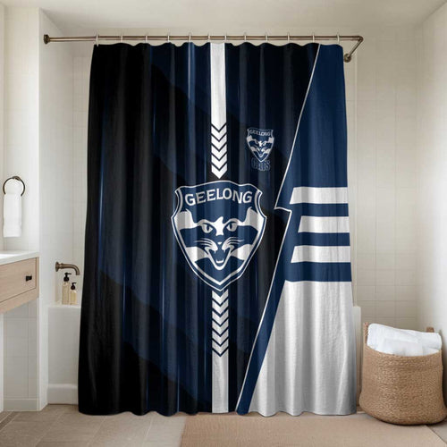 Geelong Cats Bathroom Set Modern Geometric Sports Graphic Style
