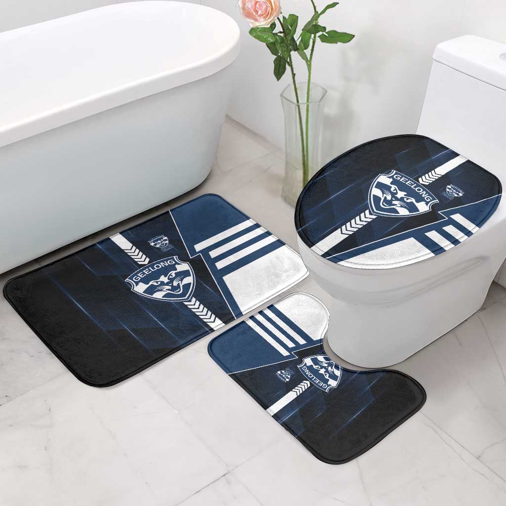 Geelong Cats Bathroom Set Modern Geometric Sports Graphic Style
