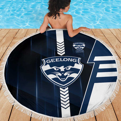 Geelong Cats Beach Blanket Modern Geometric Sports Graphic Style