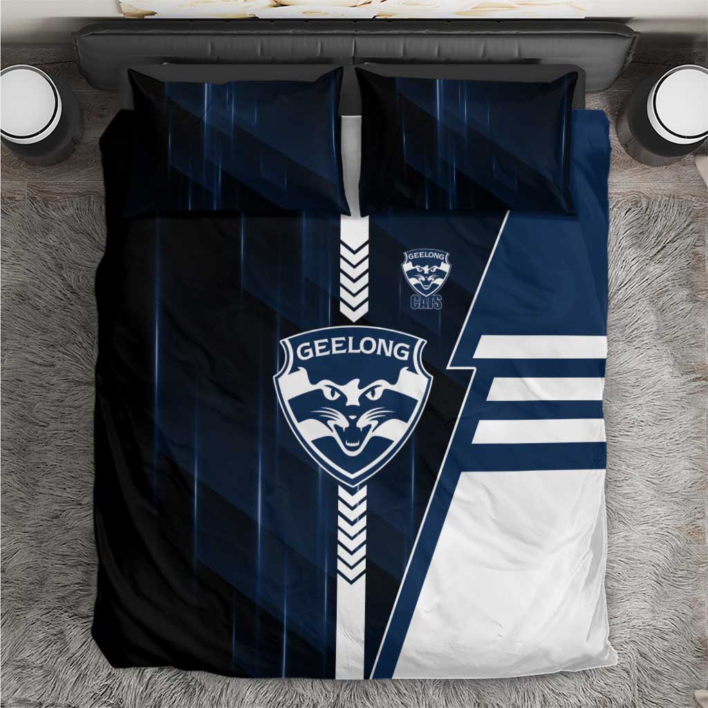Geelong Cats Bedding Set Modern Geometric Sports Graphic Style