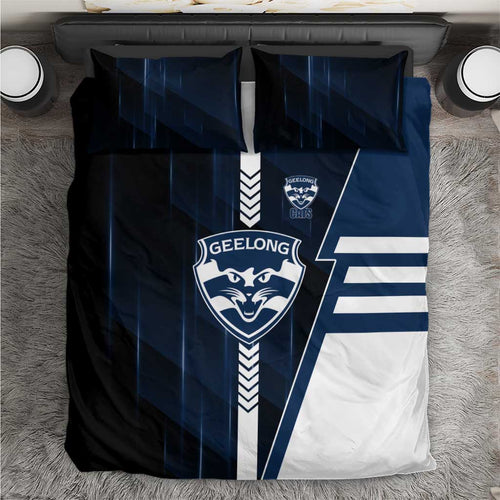 Geelong Cats Bedding Set Modern Geometric Sports Graphic Style