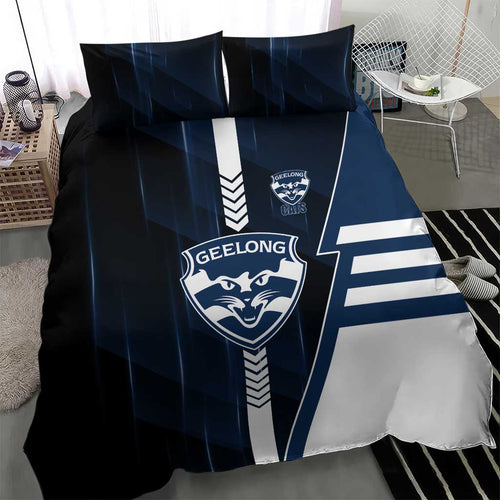 Geelong Cats Bedding Set Modern Geometric Sports Graphic Style