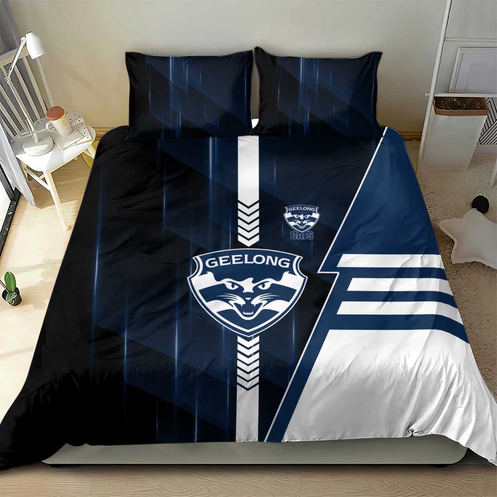 Geelong Cats Bedding Set Modern Geometric Sports Graphic Style