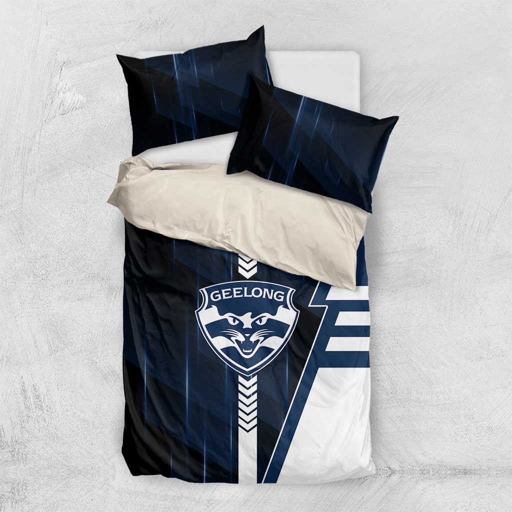 Geelong Cats Bedding Set Modern Geometric Sports Graphic Style