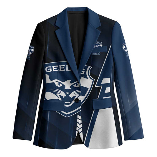 Personalized Geelong Cats Blazer Modern Geometric Sports Graphic Style