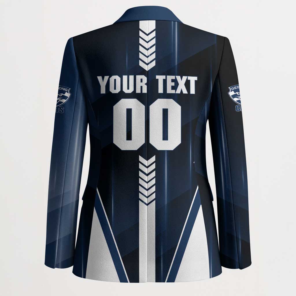 Personalized Geelong Cats Blazer Modern Geometric Sports Graphic Style