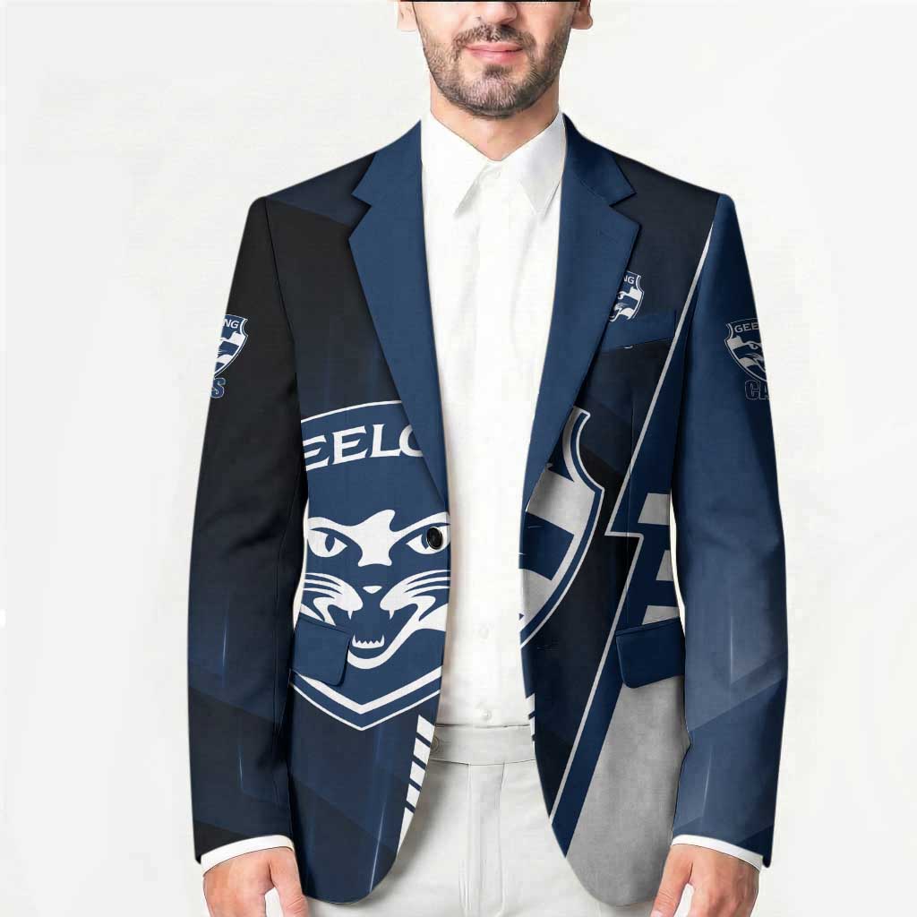 Personalized Geelong Cats Blazer Modern Geometric Sports Graphic Style