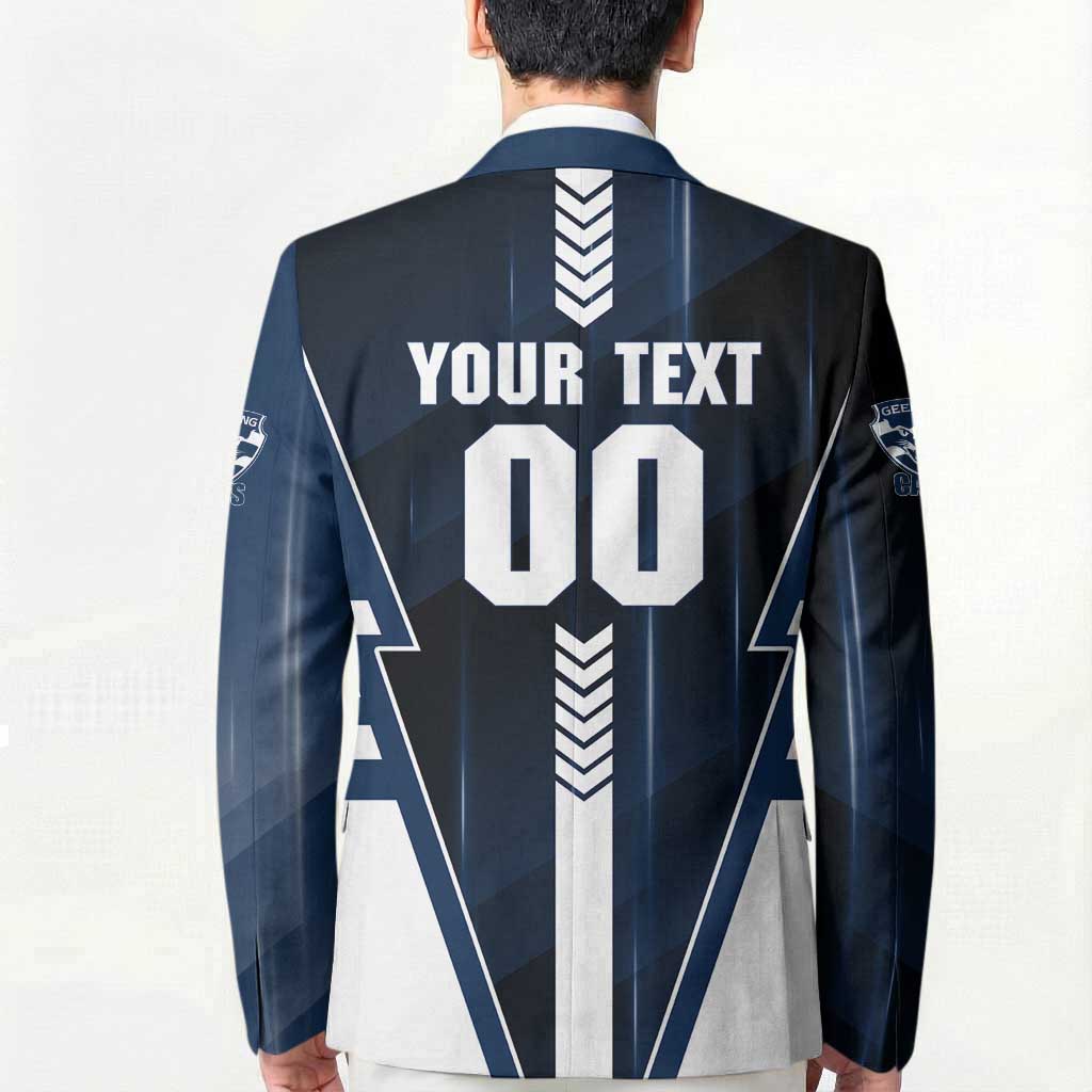 Personalized Geelong Cats Blazer Modern Geometric Sports Graphic Style