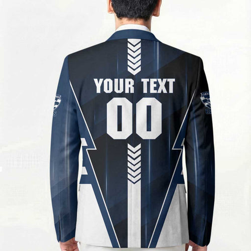 Personalized Geelong Cats Blazer Modern Geometric Sports Graphic Style