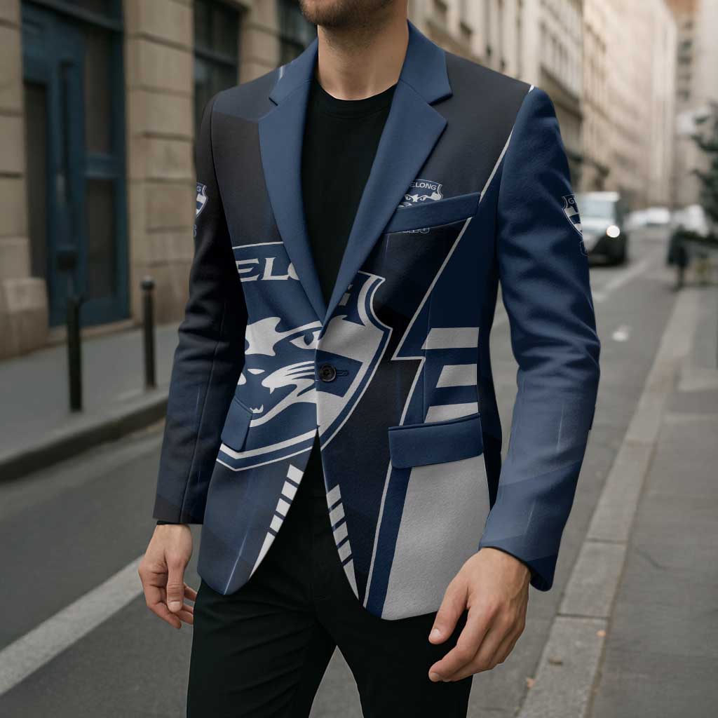 Personalized Geelong Cats Blazer Modern Geometric Sports Graphic Style