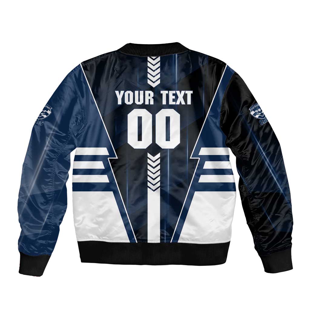 Personalized Geelong Cats Bomber Jacket Modern Geometric Sports Graphic Style