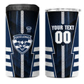 Personalized Geelong Cats 4 in 1 Can Cooler Tumbler Modern Geometric Sports Graphic Style