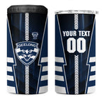 Personalized Geelong Cats 4 in 1 Can Cooler Tumbler Modern Geometric Sports Graphic Style