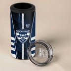 Personalized Geelong Cats 4 in 1 Can Cooler Tumbler Modern Geometric Sports Graphic Style