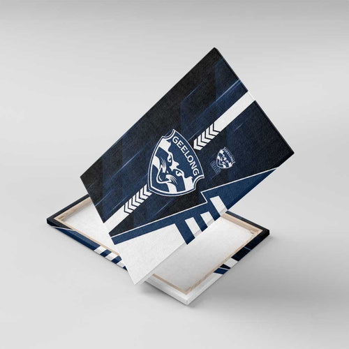 Geelong Cats Canvas Wall Art Modern Geometric Sports Graphic Style