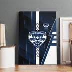 Geelong Cats Canvas Wall Art Modern Geometric Sports Graphic Style