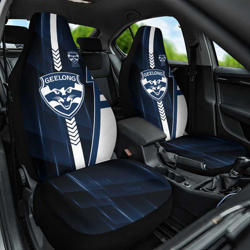Geelong Cats Car Seat Cover Modern Geometric Sports Graphic Style