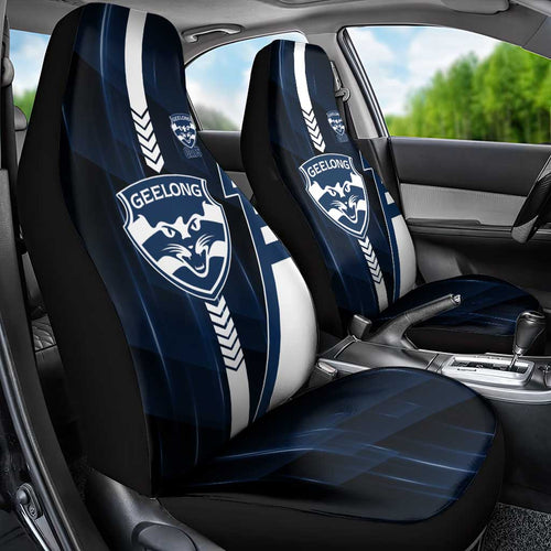 Geelong Cats Car Seat Cover Modern Geometric Sports Graphic Style