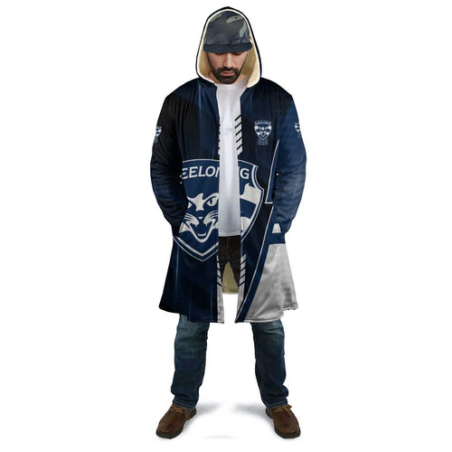 Personalized Geelong Cats Cloak Modern Geometric Sports Graphic Style
