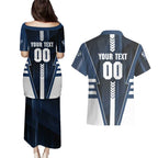 Personalized Geelong Cats Couples Matching Puletasi and Hawaiian Shirt Modern Geometric Sports Graphic Style