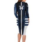 Personalized Geelong Cats Family Matching Long Sleeve Bodycon Dress and Hawaiian Shirt Modern Geometric Sports Graphic Style