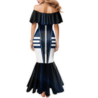 Personalized Geelong Cats Family Matching Mermaid Dress and Hawaiian Shirt Modern Geometric Sports Graphic Style