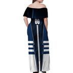 Personalized Geelong Cats Family Matching Off Shoulder Maxi Dress and Hawaiian Shirt Modern Geometric Sports Graphic Style