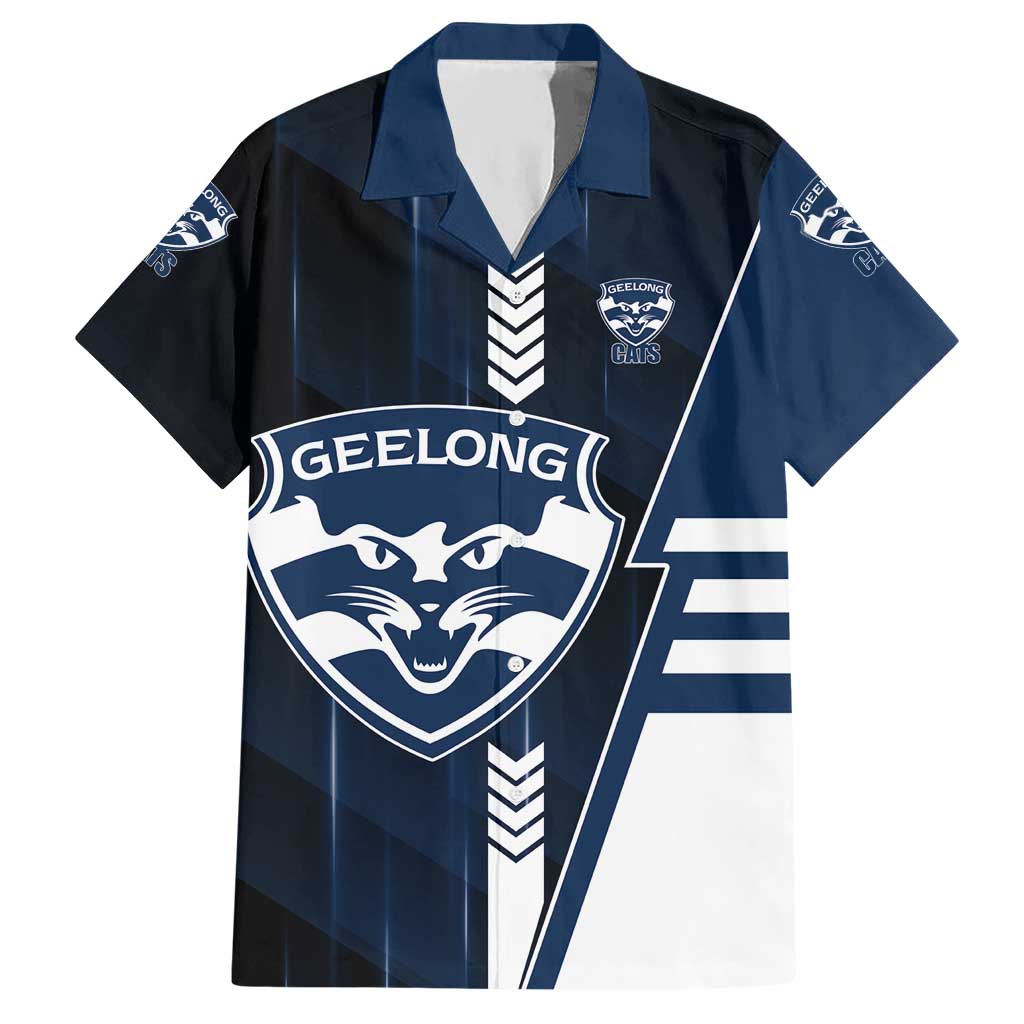 Personalized Geelong Cats Hawaiian Shirt Modern Geometric Sports Graphic Style