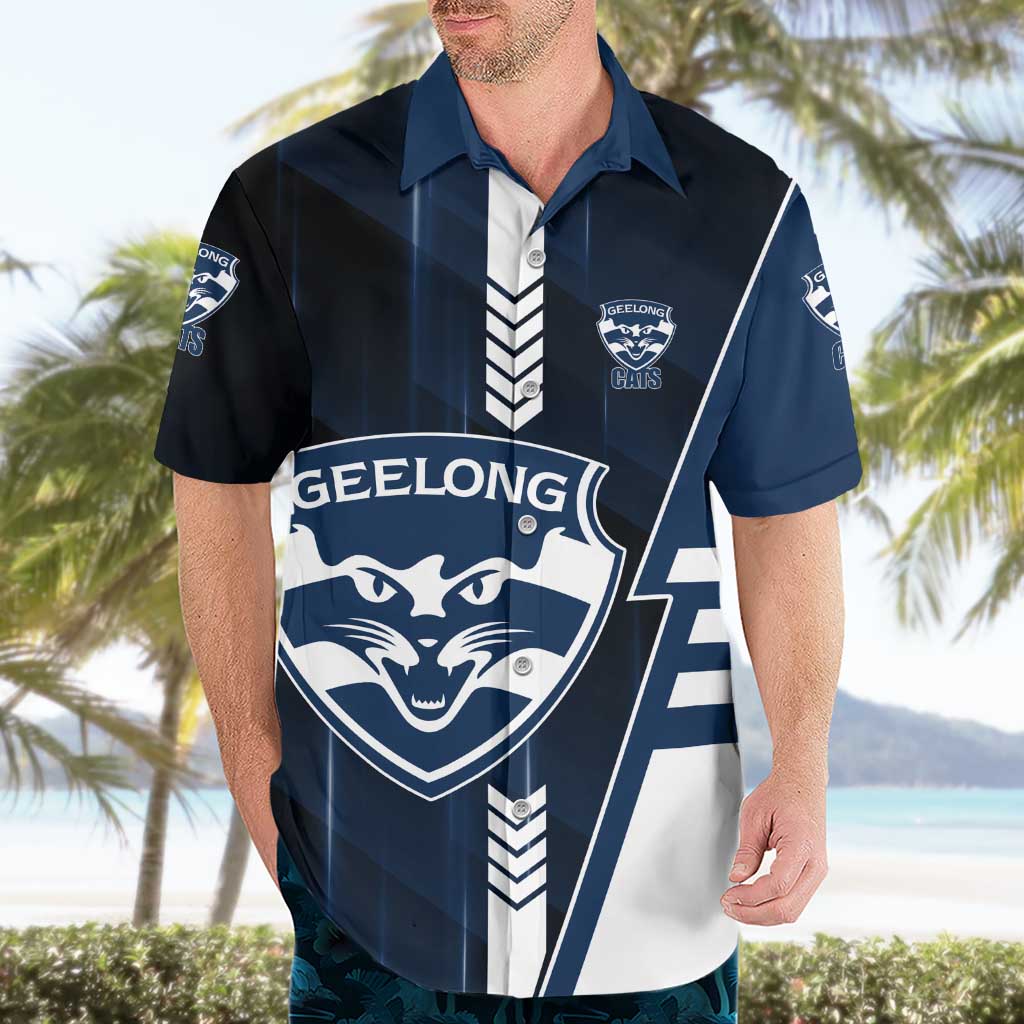 Personalized Geelong Cats Hawaiian Shirt Modern Geometric Sports Graphic Style